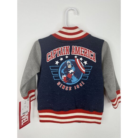 NWT Marvel Captain America Button Up Jacket - 12 M - Picture 2 of 4